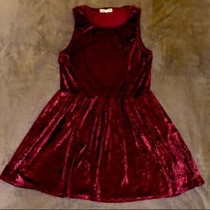 burgundy red velvet babydoll mini dress